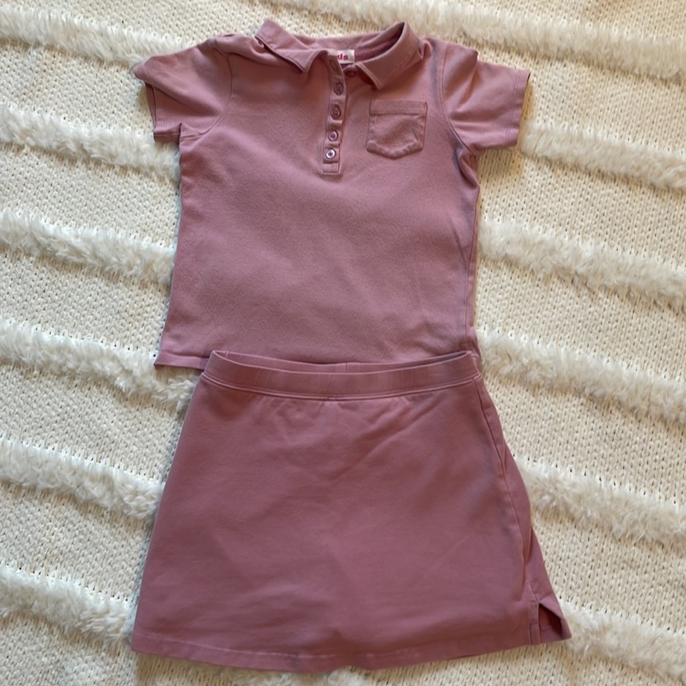 Just friends Matching skort and top skirt shorts Girls size 6X pink short sleeve